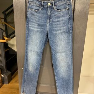 FRAME Jeans Size 26 Le High Straight Ankle, Caroline Blue Denim